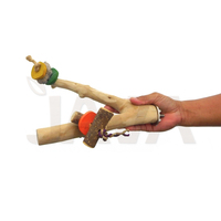 Javawood - Perchoir pour oiseaux en bois de café écologique et durable, branche pour oiseaux, fabrication indonésienne, C M