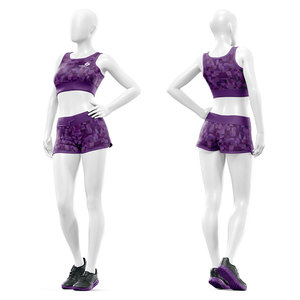 Conjunto Deportivo Sublimado Personalizado de Marca Privada para Mujer, Sujetador Deportivo y Pantalones Cortos para Yoga, Ejercicio, Gimnasio, Ropa Deportiva OEM - Product Image 1