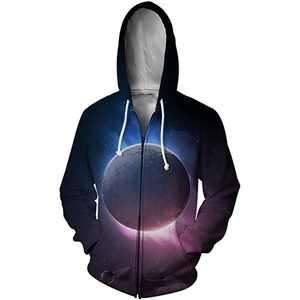 High Quality Men's Winter Beach Hoodies ODM Custom 3D Sublimation Print Zipper Polyester Casual Design Solid Pattern Flannel - Product Image 4