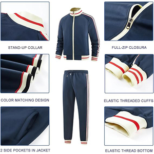 Antimicrobial Fabric Treatment Odor Resistant Two Piece Set With Zip Front Jacket Jogger Style <b>Pants</b> Team Sports Tracksuit - Product Image 4