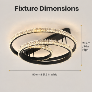 Plafonnier LED moderne à montage en surface, en acrylique et fer, à intensité variable, avec télécommande, pour salon et chambre. - Product Image 2