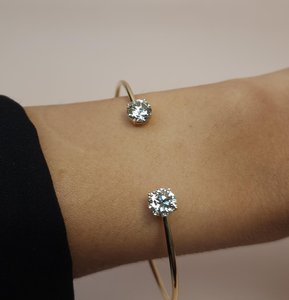 ELVORA GEMS 1.80 CT Lab Grown Diamond Tennis Bangle <b>Bracelet</b> 18K Gold Plated | IGI Certified Luxury Trendy Bridal Diamonds - Product Image 2