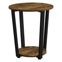 Petite table d'appoint: table de canapé ronde avec cadre en métal pour salon, chambre à coucher, petits espaces