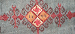 Handmade Blue Wool Jute <b>Runner</b> <b>Rug</b> Southwestern Boho Kilim Tribal Hallway Entryway Farmhouse Corridor Floor Decor Carpet - Product Image 3