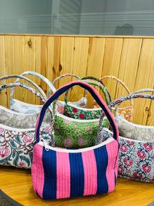 Bolso Tote Acolchado de Algodón Premium con Rayas, Bolso de Hombro Hecho a Mano para Mujer, Bolso de Moda para Uso Diario, Fabricante Mayorista - Product Image 2