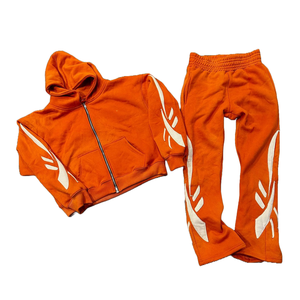 Conjunto de Sudadera y Pantalones Deportivos de Dos Piezas con Logotipo Personalizado, Lavado Ácido, Efecto Desgastado, Estilo Urbano, Oversize, de Algodón y Felpa - Product Image 4