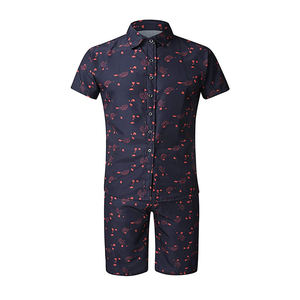 ชุดกางเกงขาสั้นผ้าฝ้ายสำหรับผู้ชาย เนื้อผ้านุ่ม สวมใส่สบายในช่วงอากาศร้อน ชุดฤดูร้อนน้ำหนักเบา - Product Image 2