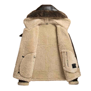 Blouson aviateur en cuir pour homme - Cuir véritable de haute qualité avec fermeture éclair, toutes tailles disponibles - Product Image 3