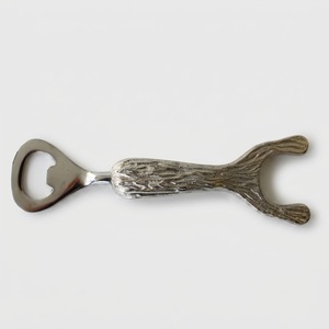 Décapsuleur de luxe en métal argenté en forme de bois de cerf, ouvre-bouteille original pour bière, cadeaux de mariage uniques, accessoires de bar fantaisie - Product Image 4