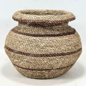 SPICE ROUTE - Cestas de Almacenamiento y Florero de Mimbre Ecológicos con Asa, Forma Geométrica para Decoración del Hogar - Product Image 4
