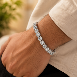 VVS1 Moissanite with GRA Certificated Wedding Tennis <b>Bracelets</b> Round Brilliant Cut 925 Sterling <b>Silver</b> Unisex <b>Bracelets</b> - Product Image 5