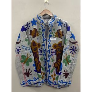 Dernière collection : Veste Kantha en coton imprimé brodé à la main, style Suzani indien, pour femme, manteau royal, écologique, pour l'extérieur - Product Image 4