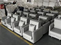 Modernes Wohnzimmer-Sofa mit Metallrahmen und Lederpolsterung, Einzel- oder Doppelsitz, Klappbares Schlafsofa, Transformer-Faltsofa