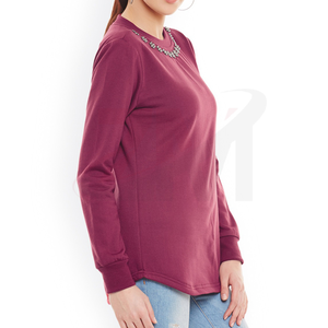 เสื้อสเวตเชิ้ตแขนยาวลำลองสำหรับผู้หญิงขายดี / เสื้อสเวตเชิ้ตผู้หญิงทันสมัยสวมใส่สบายจากโรงงานโดยตรง - Product Image 5