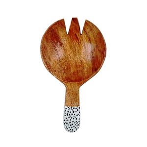 Compre Cucharas Creta, Juego de 2 Servidores de Ensalada de Madera de Acacia, Utensilios para Ensalada Personalizados Aptos para Lavavajillas, Hechos en India - Product Image 1