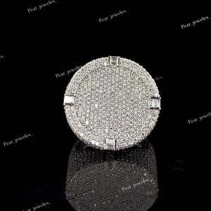 <b>Iced</b> Out HipHop Luxury Moissanite <b>Ring</b> 925 Silver Round Brilliant Cut Micro Insert Unisex Everyday Wear - Product Image 6