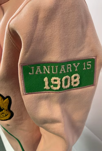 Sudadera con Capucha Personalizada OEM Extra Grande para Mujer, Sudadera Retro AKA, Sudadera con Capucha Rosa Verde 1908 Chenille - Product Image 2