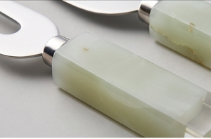 Modern Stainless Steel <b>Cheese</b> <b>Knife</b> <b>Set</b> With Stone Handles Durable <b>Cheese</b> Tools For Serving Use And Cutting Various <b>Cheeses</b> - Product Image 2