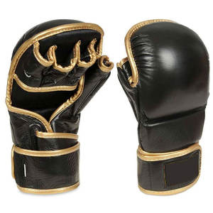 Gants de MMA demi-doigts en PU léger avec poignées pour l'entraînement professionnel, le sparring et les arts martiaux - Personnalisables - Product Image 1
