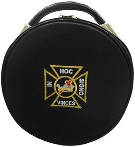 Étui pour chapeau/casquette des Chevaliers Templiers, en cuir noir de qualité supérieure, fabrication en cuir noir résistant. - Product Image 1