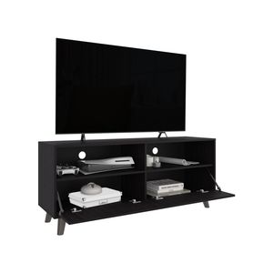 Mobile TV Moderno Patrick con 2 Ante e Ripiani Aperti, Colore Nero - Product Image 5