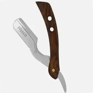 Navaja de Afeitar Plegable de Acero Inoxidable de Fábrica Directa, Navaja de Barbero de Filo Recto con su Logotipo - Product Image 4