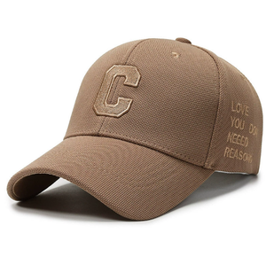 Gorra de béisbol unisex de tela de sarga con bordado de gofre de la letra C, estilo curvo común, para exteriores - Product Image 3