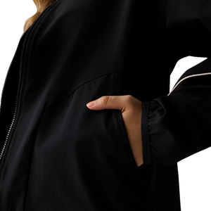 Chaqueta Casual Ligera para Mujer, Negra, con Cierre Completo, Manga Larga, Cuello Alto, para Viajes Diarios y Uso al Aire Libre - Product Image 6