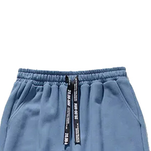 Pantalon de survêtement bleu pour homme, taille élastique avec cordon de serrage, décontracté, poches latérales, en coton tricoté mi-lourd, idéal pour l'automne - Product Image 6