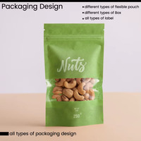 Services de conception graphique personnalisée pour emballages alimentaires, sachets souples de qualité alimentaire, sacs en plastique PET, commandes personnalisées de la marque Makewell