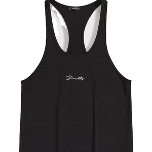 Débardeur décontracté pour homme 100% coton sérigraphié Jersey confortable et respirant avec décoration d'insigne - Product Image 1