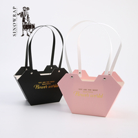 Perlengkapan Florist SINOWRAP Tas Bunga Bentuk Hati Custom Grosir Tas Pembawa Bunga untuk Bunga Segar