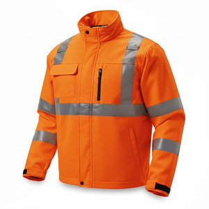 High Quality Men's <b>Hi</b> <b>Vis</b> Reflective Safety Construction Soft Shell Breathable Quick Dry Rip-Stop Work <b>Jacket</b> for Outdoor - Product Image 2