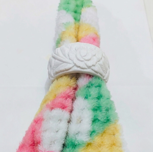 Resin Rose Classic Wedding Napkin Ring <b>White</b> Resin Napkin Ring with Floral Carving Design Wedding Party <b>Table</b> Decoration - Product Image 2