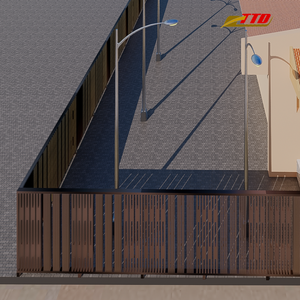 Panel de Cerca de Hierro Forjado, Valla Metálica Decorativa para Jardín con Acabado con Recubrimiento en Polvo para Seguridad de Villas y Paisajismo - Product Image 6
