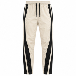 Pantalones Deportivos para Hombre, con Franja Lateral en Contraste, Cintura Elástica con Cordón, Bolsillos con Cremallera, Ropa Deportiva al por Mayor - Product Image 1
