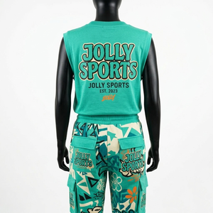 Ensemble de jogging en coton premium 200 GSM, imprimé par sublimation sur toute la surface, vert, avec poche cargo, logo personnalisé, pour femmes - Product Image 5