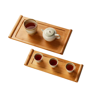 Mini bandeja de té de bambú Rectangular sólida moderna simplicidad diseño fiesta desechable hogar plato de elaboración en seco - Product Image 5