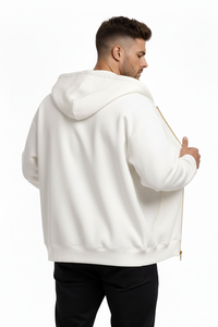Sudadera con Capucha Unisex de Alta Calidad, Lisa, con Cierre Completo, Forro Polar Grueso y Cálido, Estilo Casual Urbano, Holgada, de Secado Rápido - Product Image 4