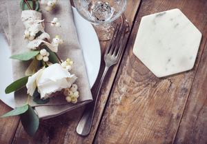 Juego de cuatro posavasos de mármol italiano con base de corcho para decoración de mesa DIY - Product Image 3