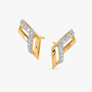 Pendientes de Diamantes Geométricos en Forma de V Chapados en Oro de Lujo para Mujer, Joyería Moderna, Oro de 18K, 14K, 10K, Plata 925, 935 - Product Image 3