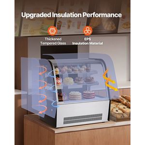 Vetrina Refrigerata Commerciale a 2 Ripiani da 4,2 Cu.Ft./105L per Pasticceria con Illuminazione LED - Product Image 6