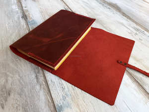 Luxury Genuine <b>Leather</b> Heavy Duty Smell Proof Comfortable <b>A5</b> Refillable Journal <b>Notebook</b> <b>Cover</b> Case for Office Use LNBC-0134 - Product Image 3