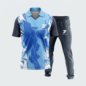Uniforme de cricket professionnel à sublimation 100 % polyester, col rabattu, manches courtes, unisexe, personnalisable avec le nom de l'équipe, vente chaude - Product Image 3