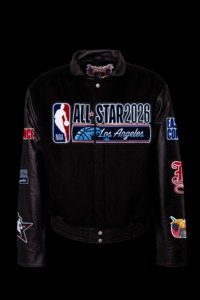 Veste universitaire All-Star 2026 en laine et cuir Noir sur noir - Product Image 1