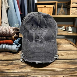 High Quality Unstructured Baseball <b>Caps</b> Custom Embroidery Logo Washed <b>Vintage</b> Distressed <b>Cap</b> 5 Panel Baseball <b>Cap</b> - Product Image 3