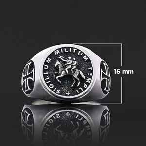 แหวนเมสัน BOJ รุ่น 002 แบบกำหนดเองได้ สำหรับทั้งชายและหญิง แหวนตราประทับฟรีเมสันส่วนบุคคล แหวนตราประทับมาสเตอร์เมสันเท็กซัส สไตล์ฮิปฮอป สีเงิน ราคาประหยัด - Product Image 2