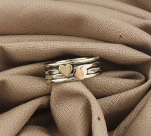 ฮาร์ท เอเทอร์นิตี้ 925 แหวนเงินสเตอร์ลิงรูปหัวใจต่อเนื่องผู้หญิงคลาสสิกโรแมนติกงานแต่งงานเครื่องประดับวันครบรอบ - Product Image 1