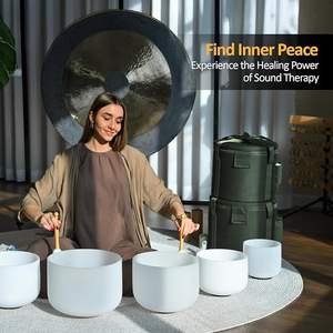 ชุดขันคริสตัลเสียงใส 432HZ ขนาด 6-12 นิ้ว จำนวน 7 ใบ พร้อมกระเป๋าใส่แบบหนาสีเขียว 2 ใบ - Product Image 3