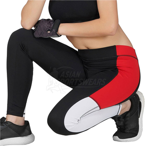 Leggings de Yoga de Cintura Alta con Bloques de Color, Largos, de Spandex y Poliéster, Elásticos en Cuatro Direcciones, con Franja Lateral - Product Image 5